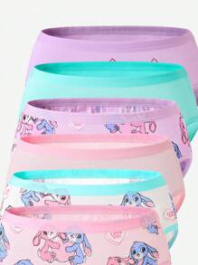 6-Piece Cute Cotton Blend Little Girls Underwear Set With Contrast Piping And Fun Prints Kids Panties Backto SchoolFashion Fall Winter - Multicolor - View 3