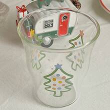 1 件 280ml 耐热粉红玫瑰图案玻璃杯，法式马克杯，微波炉适用，适合在家喝牛奶、咖啡、茶，优雅清爽的玻璃杯 - 粉色玫瑰 - 查看 7