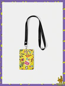 SCOOBY-DOO X SHEIN Portador de tarjetas con patrón de dibujos animados lindo - Amarillo - Ver 1