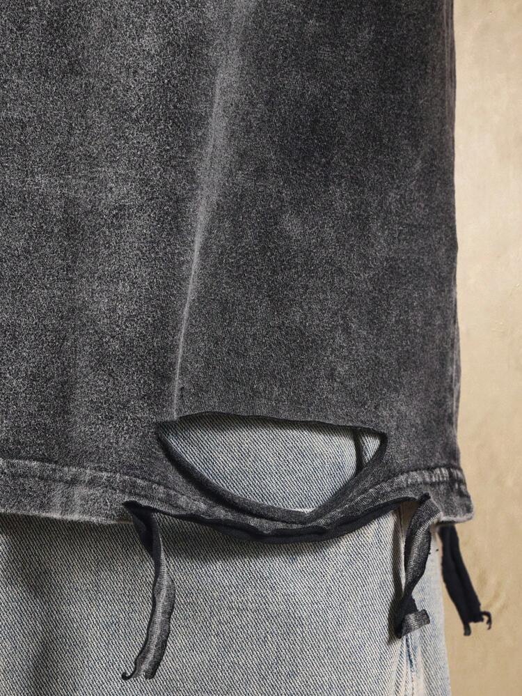 로고 프린트 슬리브리스 디자인의 빈티지 탱크탑