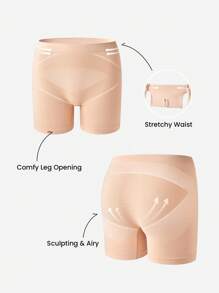 LUVLETTE Plus 2-Pack Ultra-Fine Yarn High-Elastic Seamless Basics Long Boy Shorts Lingerie As Outerwear - Multicolor - View 3