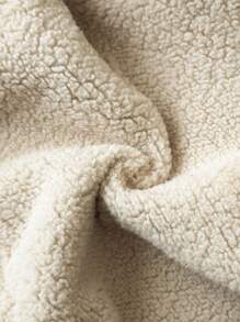 SHEIN 男婴 0-3 岁休闲翻盖口袋保暖内衬夹克，适合秋冬季