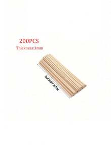 SHEIN 50pcs/100pcs Dowel Rods Wooden Sticks For Crafts And DIY Projects Unfinished Bamboo Wood Craft Sticks Pre Cut Wooden Dowel Rods For Handmade Photography Props