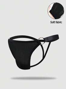 SpicyHot Men's Solid Color Cutout Hollow Circle Connecting Sexy Underwear