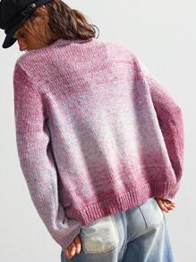 Bohemela Kardigan z dzianiny jednorzędowej w stylu boho, z długim rękawem i farbowanymi kropkami, w stylu vintage, na koncert w stylu western country, na powrót do szkoły, odpowiedni na jesień/zimę, w kolorze różowym - Wielokolorowe - Zobacz 8