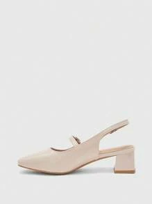 CUCCOO BIZCHIC Women's Simple Mary Jane Platform High Heel Shoes, Suitable For Halloween - Beige - View 9