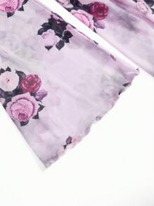 SHEIN Maternity Floral Print Elegant Long Sleeve Shirt - Pink - View 4