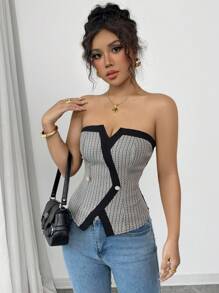 Elenzga 女士纽扣修身衬衫 - 黑色 - 查看 7