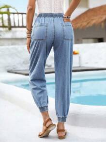 Breezaya Quần Jogger cạp rút dây giặt thường ngày cho nữ - Rửa nhẹ - Xem 2