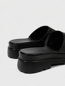 HighSole Damen Plateau-Pantoffeln, Outdoor-Sommer-Mode rutschfeste und strapazierfähige Keil-Sandalen für den Strand, Großhandel - Schwarz - Übersicht 8