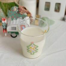 1 件 280ml 耐热粉红玫瑰图案玻璃杯，法式马克杯，微波炉适用，适合在家喝牛奶、咖啡、茶，优雅清爽的玻璃杯 - 粉色玫瑰 - 查看 9