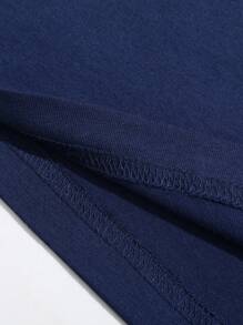 SHEIN Damen Slogan & Blumen Muster Kurzarm Lässig Regular Crew Neck T-Shirt