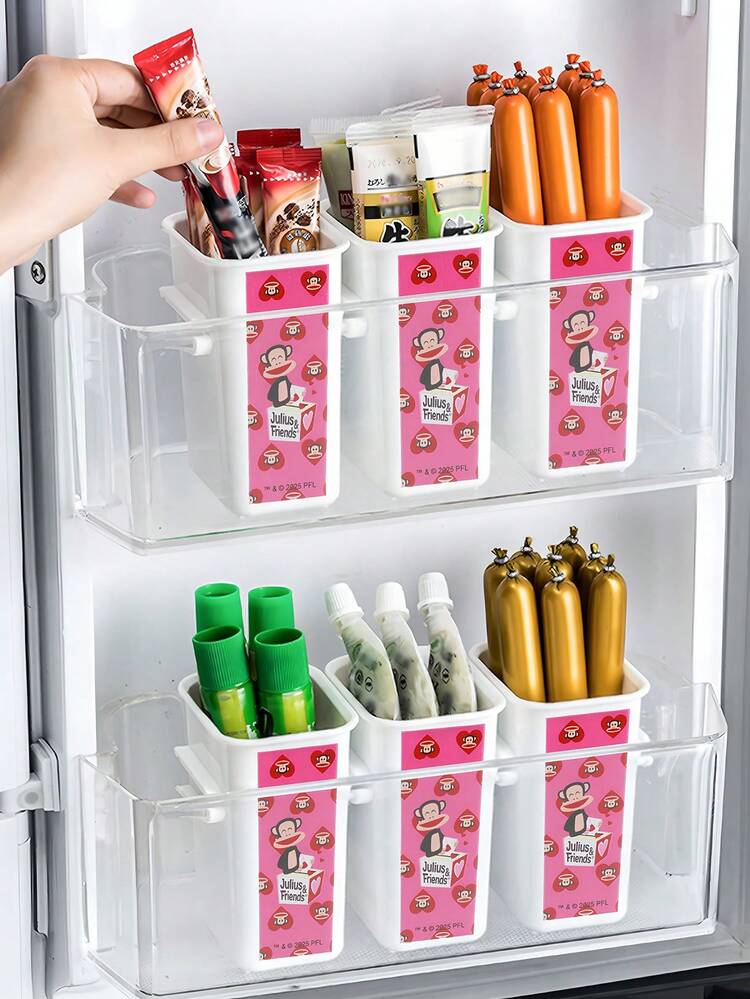 Paul Frank X ROMWE Hộp nhựa đựng thực phẩm phân loại tủ lạnh (1 cái) Nhiều cái có thể xếp chồng lên nhau để lưu trữ, trang trí nhà cửa - Nhiều màu - Xem 7