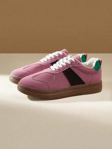 CUCCOO EASI Sepatu Sneakers Kasual Wanita Model Oxford untuk Perjalanan dan Aktivitas Luar Ruangan - Berwarna merah muda - View 2