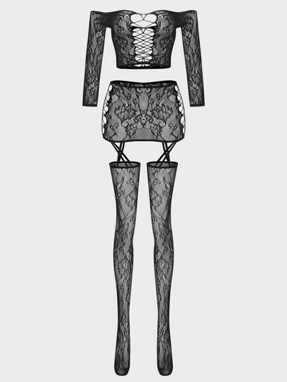 Women Verleidelijke Open Shoulder Lingerie Set Going Out view 6