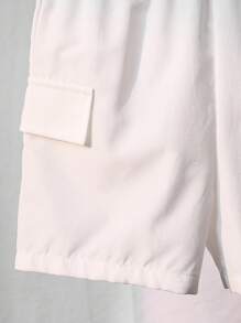 SHEIN 2pcs/Set Young Boys Comfortable Stand Collar Contrast Color Casual Fashion Everyday Matching Knit Polo Shirt And Woven Shorts, Suitable For Spring/Summer, Suitable For Daily Wear, Sports, Outdoor, School, Party, Holiday, Photo Shooting - Pink - View 7