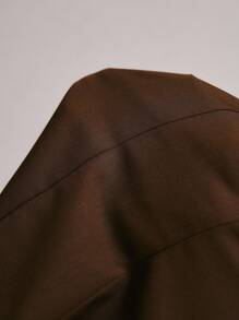 Poéselle 女式纯色双排扣休闲西装背心 - 棕色 - 查看 8