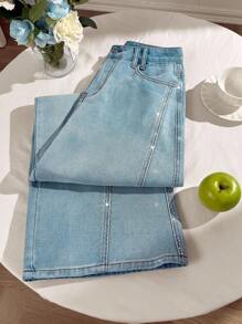 Comfortcana Women's Rhinestone Pocket Wide Leg Loose Casual Versatile Jeans,Y2k Jeans,Office Attire For Women,Airport,Back To Schools,Baggy Jeans,Going Out Jeans,Going Out Jeans,Country Concert,Festivals For Women,Brunchs For Women,Back To Schools Women,Hoco Jeans,Nashvilles