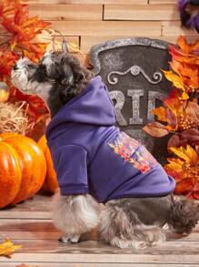 1pc Petsin Halloween Pet Printed Sweatshirt - Multicolor - View 4