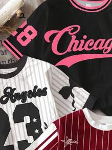 3件装少女基础款圆领短袖T恤，休闲简约，适合春夏穿着，也可作棒球衫，适合夏季、学校、校园、大学穿着。 - 彩色 - 查看 5