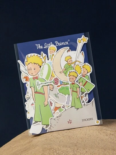 LE PETIT PRINCE X SHEIN 37 piezas Juego de pegatinas con diseño de dibujos animados, adecuado para estudiantes, mujeres y hombres, aplicable a cuadernos, diarios, manualidades y artículos similares. También se puede usar como decoración personalizada en patinetas, portátiles y equipaje. Adhesivo removible, fácil de despegar sin dejar residuos, con motivos del Principito, el Planeta B612, la rosa, el amor, la luna y las estrellas