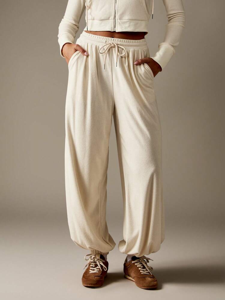 MISSGUIDED Wide Leg Balloon Jogger Pants With Elastic Cuffs Ribbed Waistband Loungewear Pleated Casual Trousers Fall Winter Streetwear Athleisure