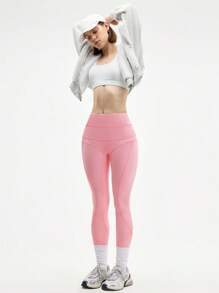 Eassivo Eassivo 女士纯色高腰休闲运动紧身裤