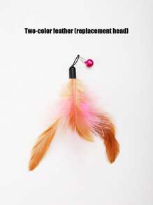 PETSIN 1 Powerful Suction Cup Cat Toy With A Cute Cat Head Shape, Self-Entertaining And Amusing For Cats, Detachable, Can Be Held, Can Ads A Long Rod Steel Wire Cat Toy, Replaceable Feather With Bell Pet Toy, Cat Toy, Pet Supplies - Multicolor - View 21