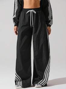 Fluxe 休闲撞色条纹抽绳腰阔腿裤