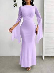 SHEIN Lady 2025 新款女式纯色网眼拼接长袖修身连衣裙 紧身鱼尾下摆优雅连衣裙 女式秋季服装 婚礼宾客礼服 女式秋季服装 女式秋季服装 万圣节服装 女式正式礼服 女式生日礼服 女式秋季礼服 女式鸡尾酒礼服 生日礼服 教堂服装 波西米亚风女装 女式派对礼服 女式教堂礼服 女式礼服 女式休闲节日服装 女式西部服装 女式机场服装 女式优雅服装 女式 Fairycore 生日服装 狂欢服装 节日 新娘妈妈婚礼礼服 女式晚宴礼服 婚礼宾客礼服 婚礼宾客正式礼服 女式西部服装 - 紫色 - 查看 3