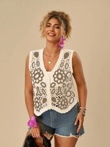 Travachic Plus Size Sweater Vest, Minimalist & Fashionable, Suitable For Summer