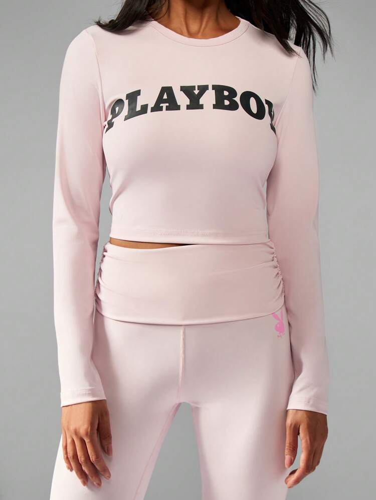 Missguided x Playboy Cropped Active Top With Strappy Back Design