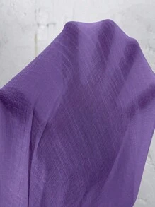 Linhara 大码休闲纯色花卉刺绣缺口领衬衫 - 淡紫色 - 查看 6