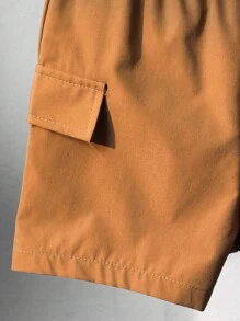 SHEIN Bộ 2 chiếc/bộ áo thun cổ đứng thoải mái cho bé trai màu tương phản thời trang thường ngày đa năng hàng ngày áo thun dệt kim và quần short dệt, thích hợp cho mùa xuân/hè, hàng ngày, thể thao, đi chơi, đi học, tụ tập, ngày lễ, biểu diễn và chụp ảnh - Màu xanh Bạc hà - Xem 6