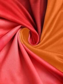 Sweetra 女式夏季针织垂坠领印花连衣裙 - 橘色 - 查看 5