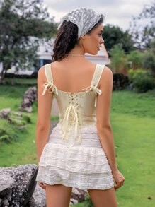 Myrelith 1pc Women's Sleeveless Fishbone Seam Elegant Summer Shapewear Top