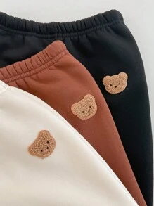 6 件套男婴和女婴可爱卡通条纹纯色长袖运动衫和针织踝带裤两件套服装，适合秋冬季