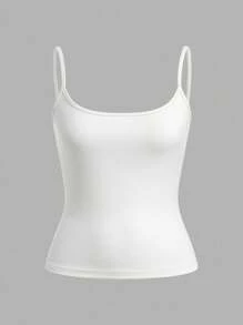 SHEIN EZwear 3 件套女士黑色、白色、奶油色无袖短款紧身吊带背心，适合夏季 - 彩色 - 查看 8