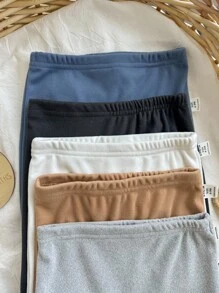 5 cái/gói quần legging cạp chun màu trơn cổ điển dễ thương cho bé trai và bé gái sơ sinh - Nhiều màu - Xem 7