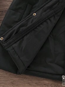 Sparklyn Tween Girls' Hooded Cinched Waist Padded Vest, Mid-Length Zipper, Sleeveless Jacket, Versatile For Autumn/Winter Fall - Black - View 7