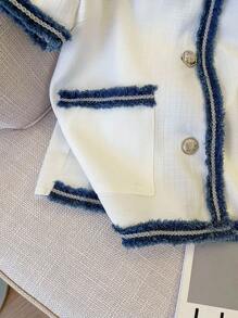 Selianne Women's Casual Elegant Minimalist Short Sleeve Jacket, Summer - White - View 7