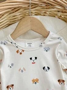 2 件装男婴可爱小狗图案针织柔软舒适长袖睡衣套装 - 彩色 - 查看 5