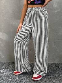 Coolane Kids Tween Girls Fall Clothes ,Striped & Printed Casual Daily Wear Girl  Long Pants,Back To School,Back To School Clothes, Striped Pants, Vertical Striped Pants Winter - Multicolor - View 4