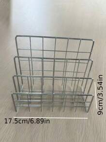 1 件现代简约金属书架，带 3 个储物篮、学校用品、北欧风格矩形杂志和报纸整理盒，适用于家庭办公室装饰