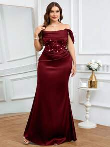 Coutiva Plus Size Formal Evening Gown (Heavily Embellished),Sequin Formal Dress Women Off Shoulder Formal Dress Formal Evening Gown Gala Evening Gown Birthday Dinner Dress