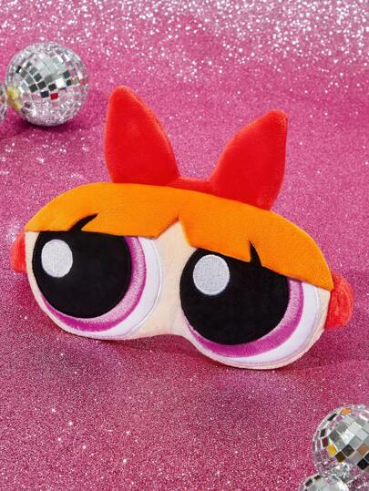 THE POWERPUFF GIRLS X SHEIN 1 Stück 3D Cartoon Schlafmaske, süßes Blüten-/Butterblumen-/Blasen-Muster, feine Stickerei, effektiv Licht blockierend, weiches Gewebe