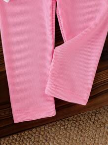 2pcs Baby Girls Casual Strawberry Print Long Sleeve Sweatshirt And Pants Set, Cute Outfit For Autumn Fall Winter