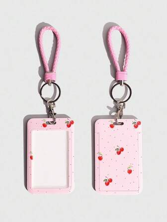 Grunge Punk Style No.: 1515266 Back To School Adorable Polka Dot Cherry Pattern Slide Card Cover Holder, 1pc