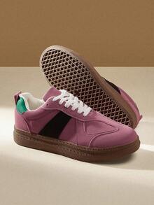CUCCOO EASI Sepatu Sneakers Kasual Wanita Model Oxford untuk Perjalanan dan Aktivitas Luar Ruangan - Berwarna merah muda - View 8