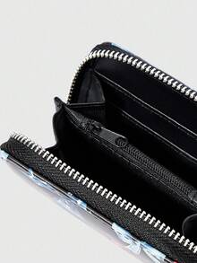 ROMWE Grunge Punk 1 件彩色蝴蝶结、星条图案短钱包、简约拉链女士零钱包 - 彩色 - 查看 5